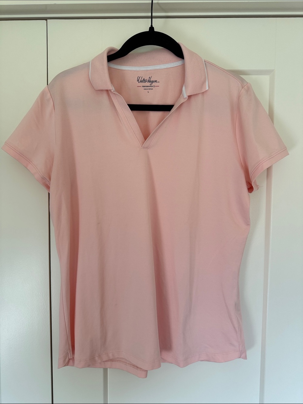 Walter Hagen Light Pink V-Neck Polo Top
